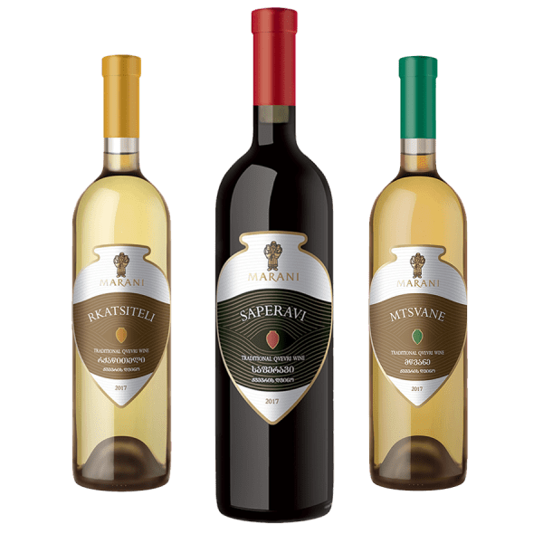 Ensemble de vins kvevri géorgiens