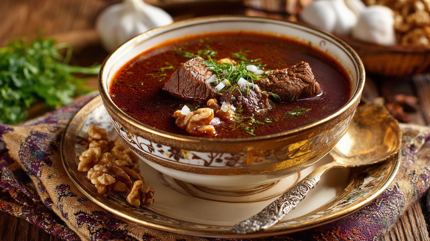 Kharcho : soupe de bœuf épaisse aux noix et épices. Les occasions pour déguster le kharcho