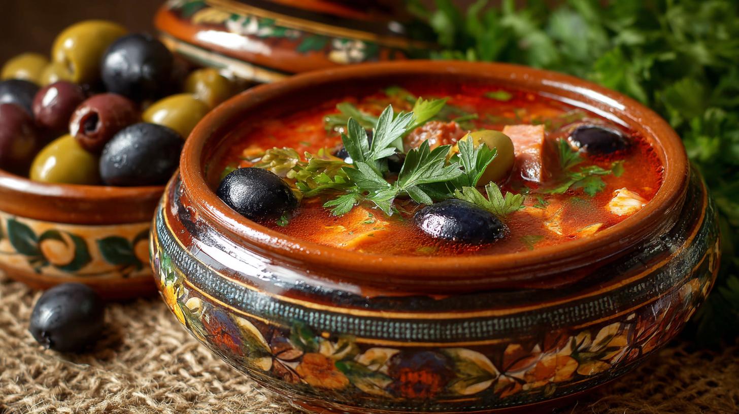 Solyanka géorgienne : soupe épicée aux viandes fumées et olives. Conseils pour réussir sa solianka géorgienne