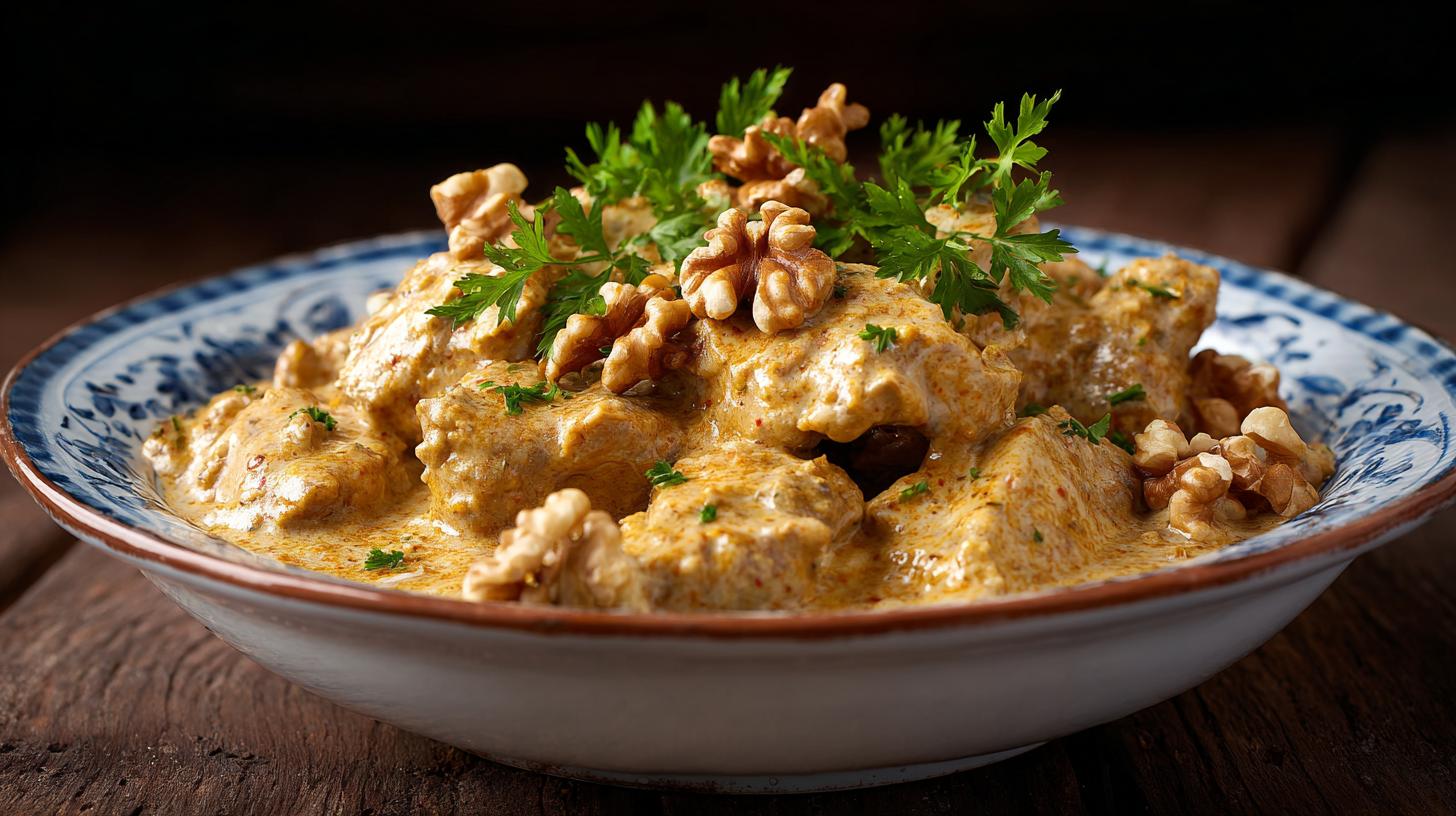 Satsivi : poulet en sauce aux noix. Les Bienfaits Nutritionnels du Satsivi