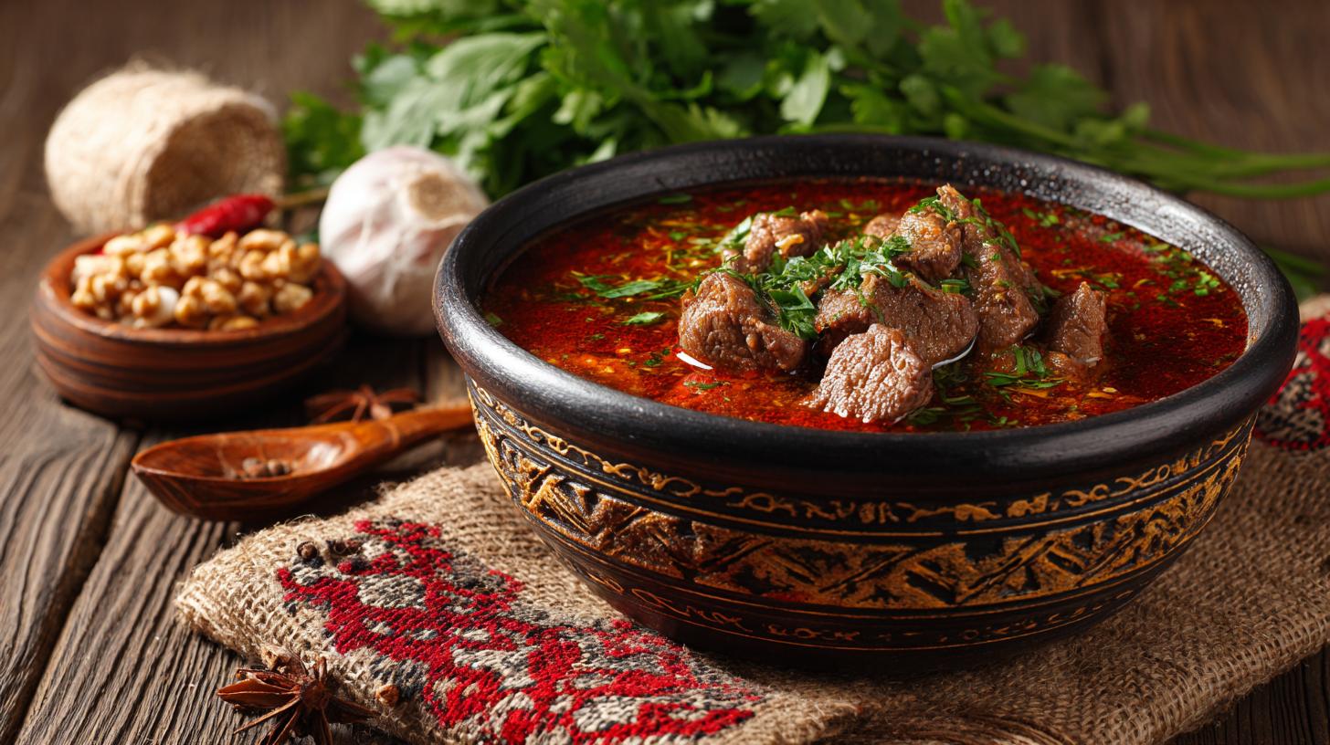 Kharcho : soupe de bœuf épaisse aux noix et épices. Le kharcho dans la culture géorgienne contemporaine
