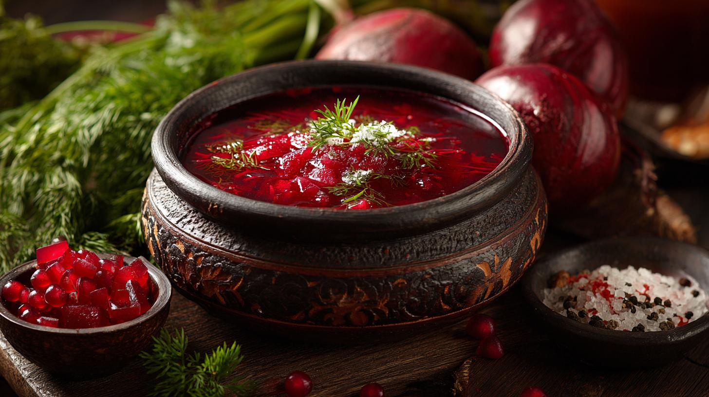 Borchtch géorgien : soupe à la betterave et herbes. Préparation pas à pas du borchtch géorgien