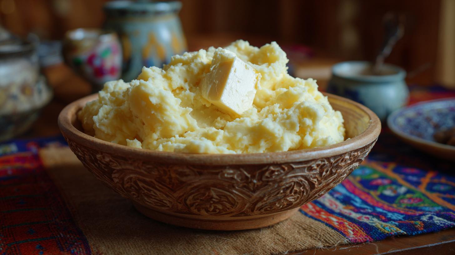 Tashmijabi : purée de pommes de terre au fromage de Svanétie. Le fromage de Svanétie : un ingrédient essentiel