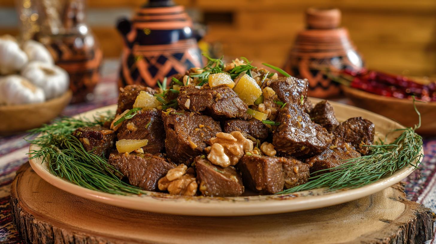 Kuchmachi façon Svanétie : foie aux noix et sel svane. Valeur nutritionnelle et bienfaits du plat