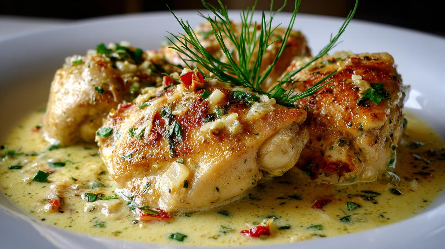 Chkmeruli : poulet à la crème et à l’ail. Zoom sur les bienfaits et caractéristiques nutritionnelles du poulet en sauce à l’ail