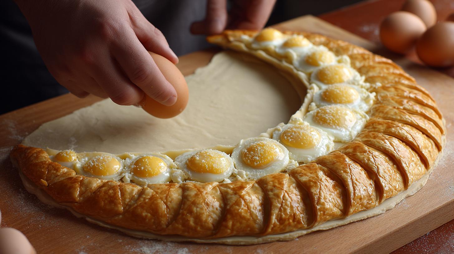 Gurian New Year’s Pie: The Famous Crescent with Egg. Preparing the Famous Crescent with Egg: Step-by-Step