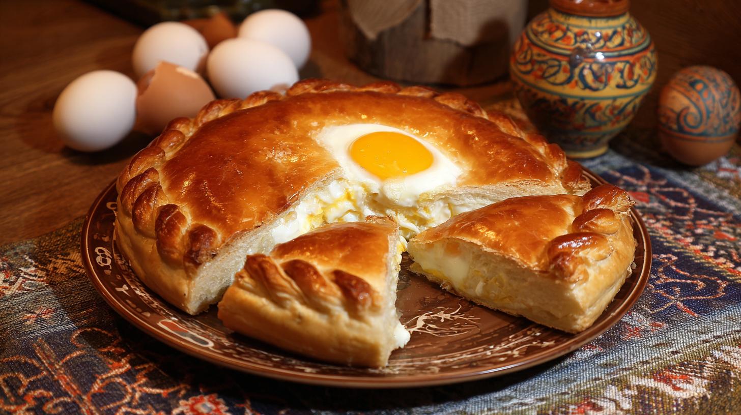 Gurian New Year’s Pie: The Famous Crescent with Egg. The Origins and Cultural Significance of the Gurian New Year’s Pie
