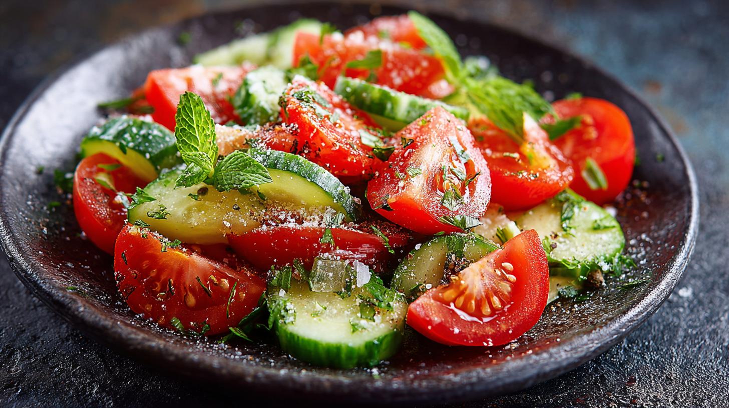 Fresh Tomato and Cucumber Salad with Svanetian Salt. Seasonal Considerations and When to Enjoy Fresh Tomato and Cucumber Salad with Svanetian Salt