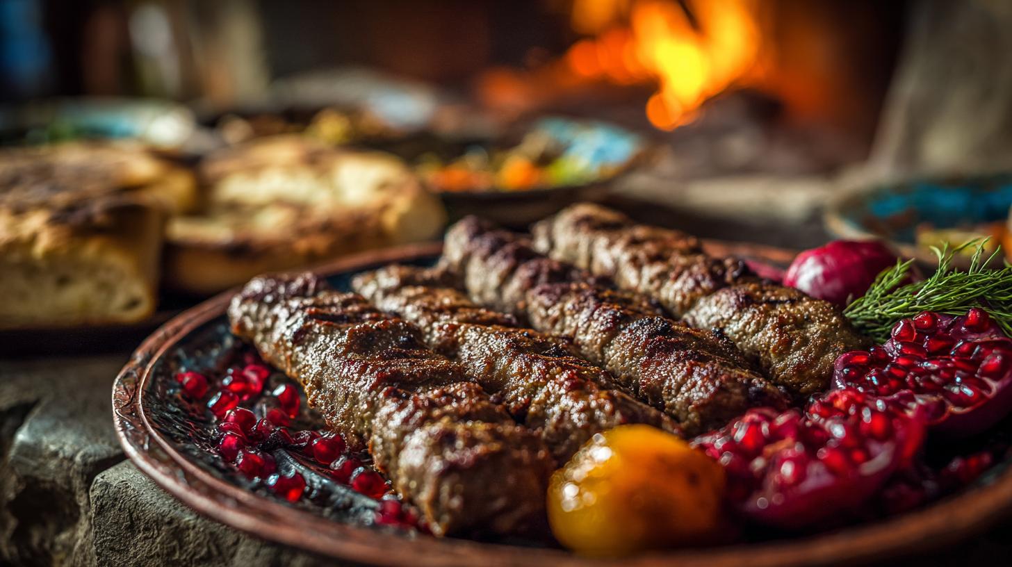 Top 10 Traditional Georgian Dishes You Should Know. 6. Mtsvadi – Georgian Shish Kebab