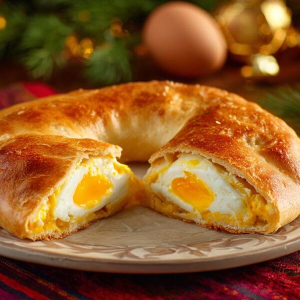 Gurian New Year’s Pie: The Famous Crescent with Egg