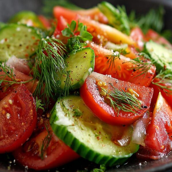 Fresh Tomato and Cucumber Salad with Svanetian Salt: A Simple Dish with Rich Flavor